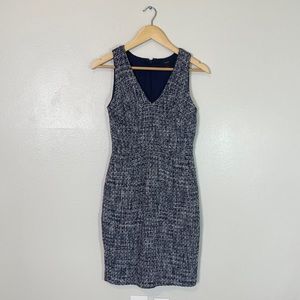 J Crew V Neck Navy & White Dress Size 0